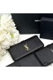 Yves Saint Laurent Large Line Zip Around Wallet In Grained Leather Black/Gold