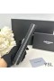 Yves Saint Laurent Large Line Zip Around Wallet In Grained Leather Black/Silver