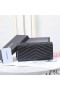 Yves Saint Laurent Large Monogram Flap Wallet In Crinkled Matelasse Leather Black