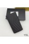 Yves Saint Laurent Large Monogram Flap Wallet In Grained Matelasse Leather Black