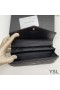 Yves Saint Laurent Large Monogram Flap Wallet In Grained Matelasse Leather Black