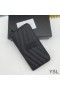 Yves Saint Laurent Large Monogram Zip Around Wallet In Grained Matelasse Leather Black
