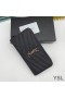 Yves Saint Laurent Large Monogram Zip Around Wallet In Grained Matelasse Leather Black/Silver