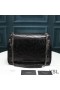 Yves Saint Laurent Large Niki Chain Bag In Crinkled And Quilted Leather Black/Silver