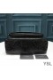 Yves Saint Laurent Large Niki Chain Bag In Crinkled And Quilted Leather Black/Silver