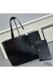Yves Saint Laurent Large Shopping Bag In Crocodile-Embossed Leather Black