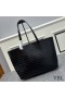 Yves Saint Laurent Large Shopping Bag In Crocodile-Embossed Leather Black