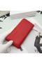 Yves Saint Laurent Large Y-Ligne Flap Wallet In Grained Leather Red/Gold