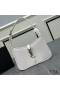 Yves Saint Laurent Le 5 A 7 Hobo Bag In Crocodile-Embossed Shiny Leather White/Gold