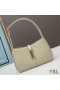 Yves Saint Laurent Le 5 A 7 Hobo Bag In Python Leather White/Gold