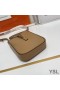 Yves Saint Laurent Le 5 A 7 Vertical Pouch In Smooth Leather Brown/Gold