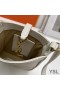 Yves Saint Laurent Le 5 A 7 Vertical Pouch In Smooth Leather White/Gold