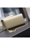 Yves Saint Laurent Le Maillon Chain Wallet In Shiny Leather Beige