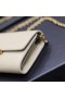 Yves Saint Laurent Le Maillon Chain Wallet In Shiny Leather Beige