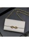 Yves Saint Laurent Le Maillon Chain Wallet In Shiny Leather White