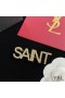 Yves Saint Laurent Logo Brooches Set In Metal and Crystal Gold