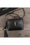 Yves Saint Laurent Lou Camera Bag In Crinkled Matelasse Leather Black/Silver