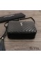 Yves Saint Laurent Lou Camera Bag In Crinkled Matelasse Leather Black/Silver