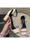 Yves Saint Laurent Loulou 70 Sandals In Patent Leather Apricot
