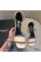 Yves Saint Laurent Loulou 70 Sandals In Patent Leather Apricot