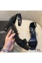 Yves Saint Laurent Loulou 70 Sandals In Patent Leather Black