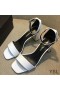 Yves Saint Laurent Loulou 70 Sandals In Patent Leather White