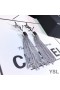 Yves Saint Laurent Loulou Earrings With Chain Tassels In Brass Silver
