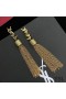Yves Saint Laurent Loulou Earrings With Chain Tassels In Hammered Metal Gold