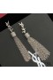 Yves Saint Laurent Loulou Earrings With Chain Tassels In Hammered Metal Silver