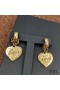 Yves Saint Laurent Love Heart Pendant Earrings In Metal Gold