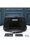 Yves Saint Laurent Manhattan Shoulder Bag In Crocodile-Embossed Shiny Leather Black/Silver