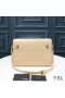 Yves Saint Laurent Manhattan Shoulder Bag In Smooth Leather Apricot/Gold