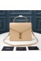 Yves Saint Laurent Medium Cassandra Top Handle Bag In Grained Leather Apricot/Gold
