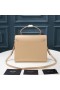 Yves Saint Laurent Medium Cassandra Top Handle Bag In Grained Leather Apricot/Gold