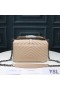 Yves Saint Laurent Medium Classic College Chain Bag In Matelasse Leather Apricot/Silver