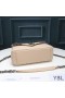 Yves Saint Laurent Medium Classic College Chain Bag In Matelasse Leather Apricot/Silver