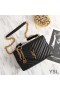 Yves Saint Laurent Medium Classic College Chain Bag In Matelasse Leather Black/Gold