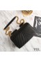 Yves Saint Laurent Medium Classic College Chain Bag In Matelasse Leather Black/Gold
