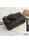 Yves Saint Laurent Medium Classic College Chain Bag In Matelasse Leather Black/Silver