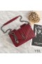 Yves Saint Laurent Medium Classic College Chain Bag In Matelasse Leather Burgundy/Silver