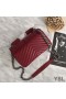 Yves Saint Laurent Medium Classic College Chain Bag In Matelasse Leather Burgundy/Silver