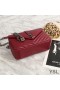 Yves Saint Laurent Medium Classic College Chain Bag In Matelasse Leather Burgundy/Silver