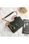 Yves Saint Laurent Medium Classic College Chain Bag In Matelasse Leather Green/Gold