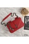 Yves Saint Laurent Medium Classic College Chain Bag In Matelasse Leather Red/Silver