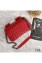 Yves Saint Laurent Medium Classic College Chain Bag In Matelasse Leather Red/Silver