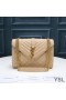 Yves Saint Laurent Medium Envelope Chain Bag In Mixed Grained Matelasse Leather Apricot/Gold