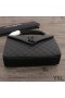 Yves Saint Laurent Medium Envelope Chain Bag In Mixed Grained Matelasse Leather Black