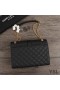 Yves Saint Laurent Medium Envelope Chain Bag In Mixed Grained Matelasse Leather Black/Gold