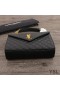 Yves Saint Laurent Medium Envelope Chain Bag In Mixed Grained Matelasse Leather Black/Gold