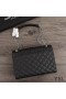 Yves Saint Laurent Medium Envelope Chain Bag In Mixed Grained Matelasse Leather Black/Silver